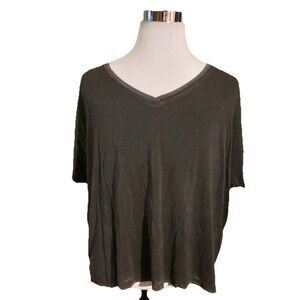 Z Supply Mischa Sleek Women’s Top V Neck Shirt Size Large Black Blouse